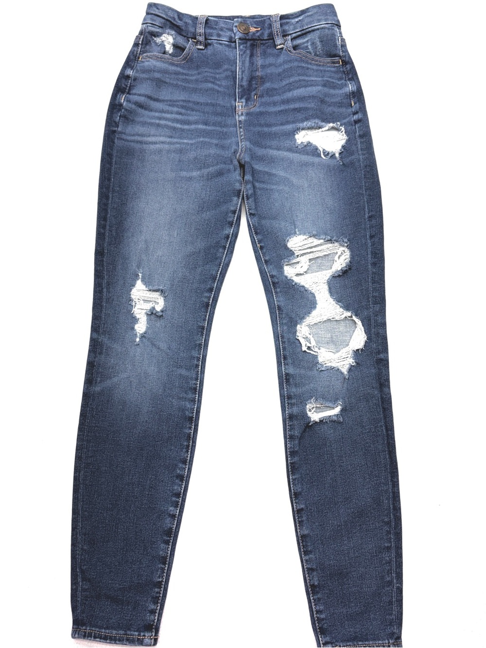 American Eagle Curvy Dream Jean Jegging Womens 00 Short Distressed Hi Rise